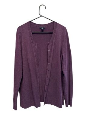 Vintage Y2K Era Gap Plum Button-Front Knit Cardigan Size XL